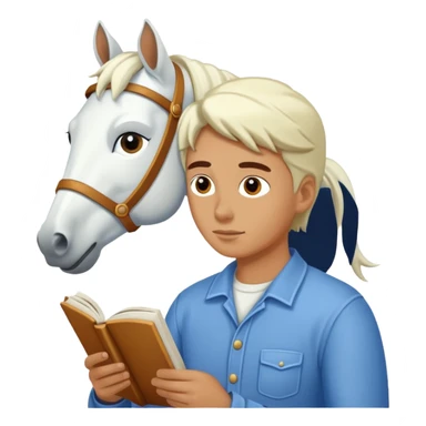 reading white horse sticker