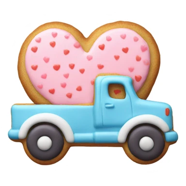 cookie heart with semi trck sticker