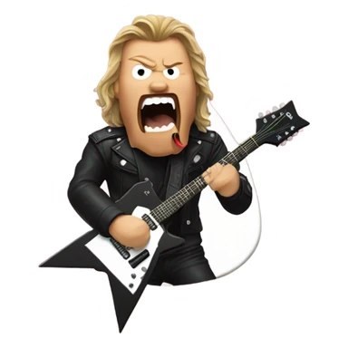 James Hetfield eating a guitar pick sticker
