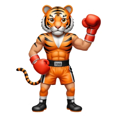 Tiger wearing boxing gloves sticker