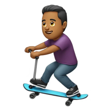 Hombre obeso en patinete sticker