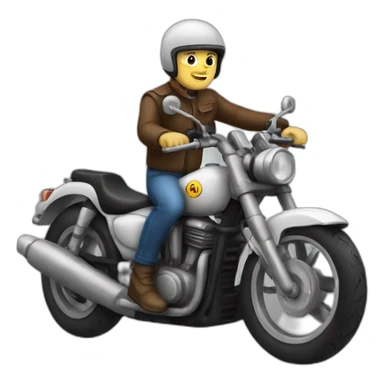 homme en moto sticker