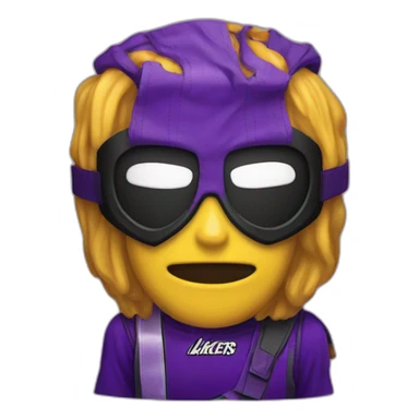 deadpool with lakers jersey sticker