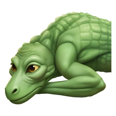 a Reptilian alien woman, full body, sleeping sticker