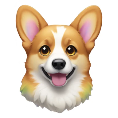 corgi with rainbow fur sticker