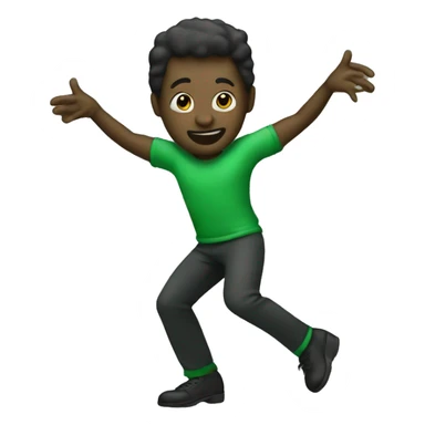 Dancing black man in green sticker