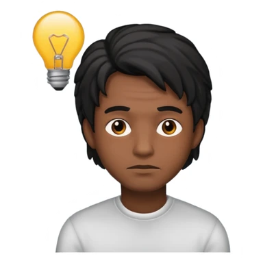 ligth black hair man thinking sticker
