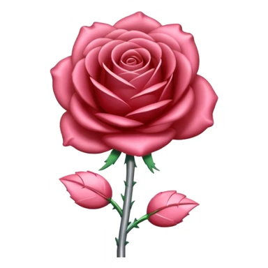 gray metal chrome rose, without green leaves, just flower sticker