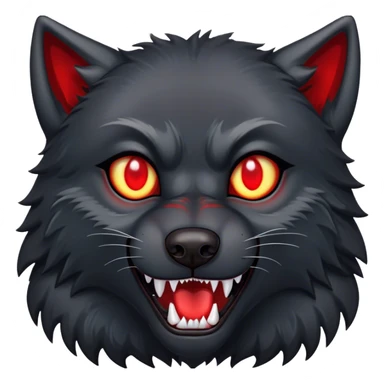 Evil black wolf with red eyes sticker