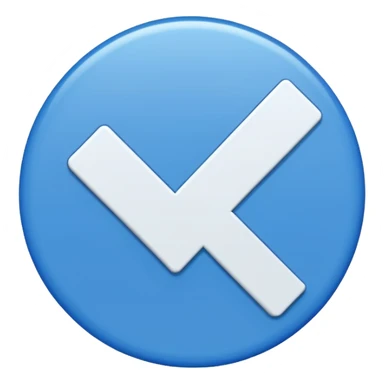 Mavi yuvarlak içinde beyaz tik sticker