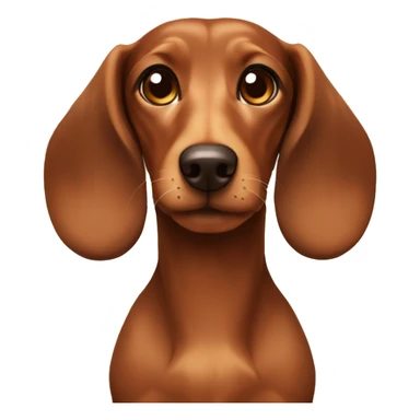 brown dachshund with light brown fluffy ears and breast sticker