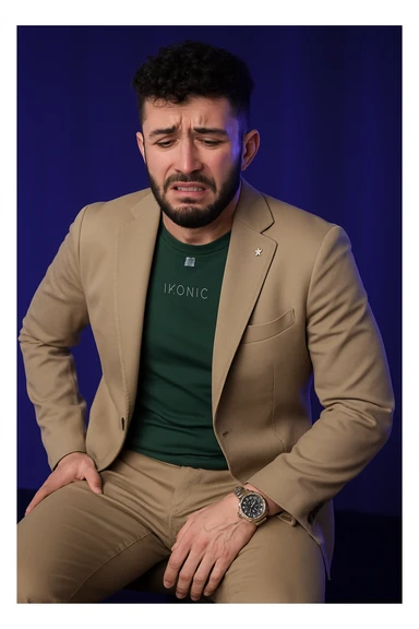 Uomo con dolore per via dei suoi fianchi asimmetrici sticker