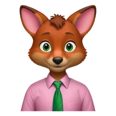 Nick Wilde (pink shirt, green tie, no suit) from the Zootopia Disney movie sticker