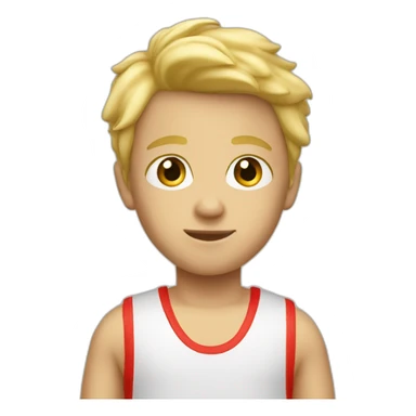 blonde boy in lifeguard tank top  sticker