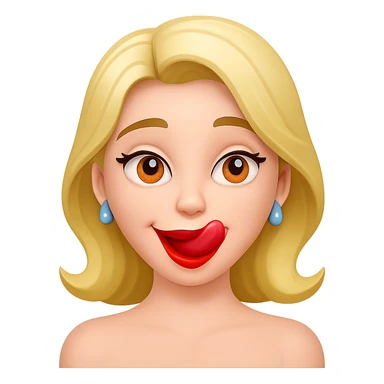 Change the facial expression to hungry with longing eyes and licking lips, same style as the reference image. sticker