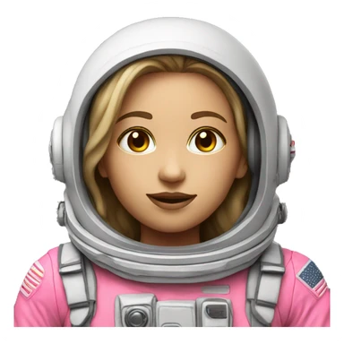 an astronaut neon pink white female sticker