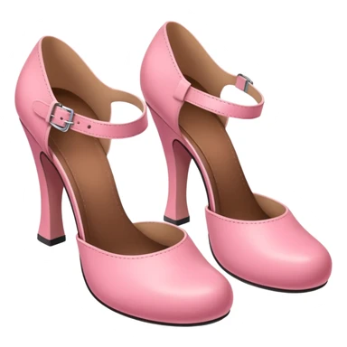 Has a rounded toe and a strap across the instep — one pink pair resembles this style. sticker