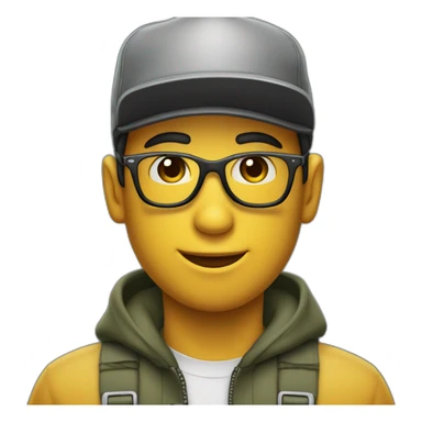 Joven con gorra y gafas sticker