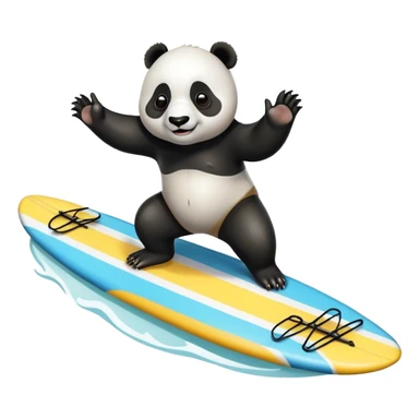 Panda bear surfing sticker