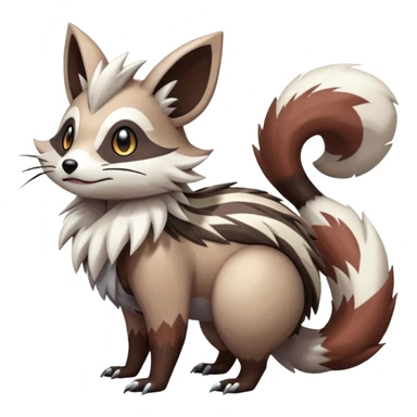 zigzagoon-linoone-furret-Fakémon-hybrid-creature (full body)  sticker