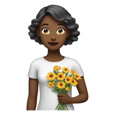 Girl with flowers  sticker