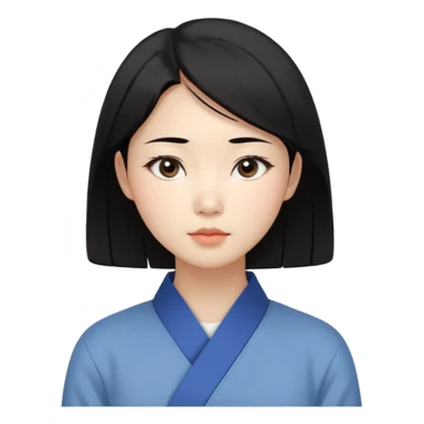 Korean woman, East Asian features, female human avatar,
soft thoughtful expression, calm mood, sensitive personality,
natural black hair, simple hairstyle,
neutral face, minimal makeup,
professional, clean, minimal style,
no cartoon, no fantasy, no costume sticker