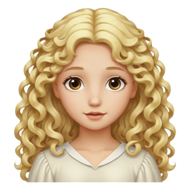 Gentle angel with long curls and cloud background sticker