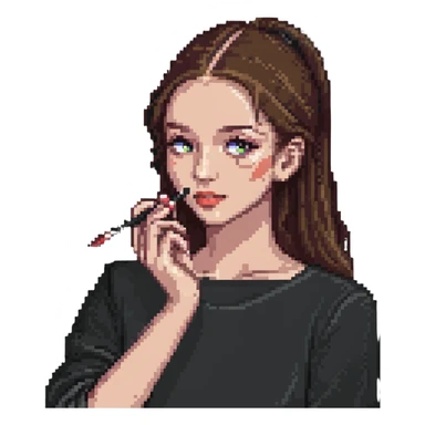 chica maquillándose sticker