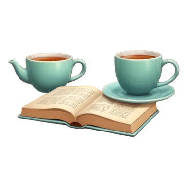 cozy books and tea or coffee sticker
