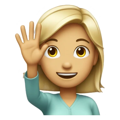 girl waving hello sticker