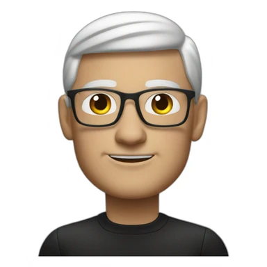 tim cook with macbook pro on desk all black sticker