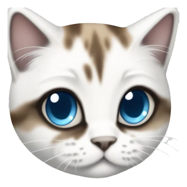 full body white/black/brown munchkin cat with blue eyes sticker