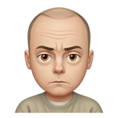 Carl from Sling Blade, serious expression, recognizable features, neutral background sticker