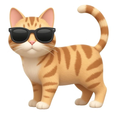 Cat wearing sunglasses sticker