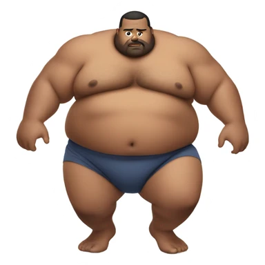 Fat man shirtless crawling down on floor sticker