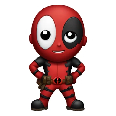Cute deadpool character full body sticker