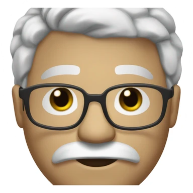 Fat man silvered hair black eyebrows with glasses sticker