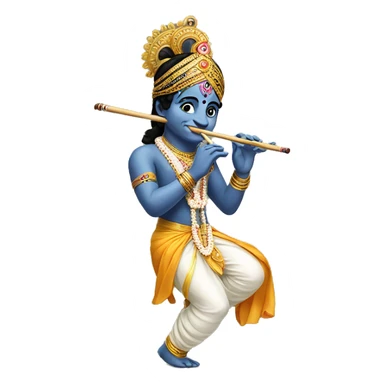 lord krishna playing flute sticker