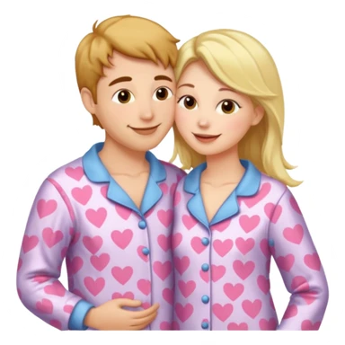 two Kissing in pajamas sticker