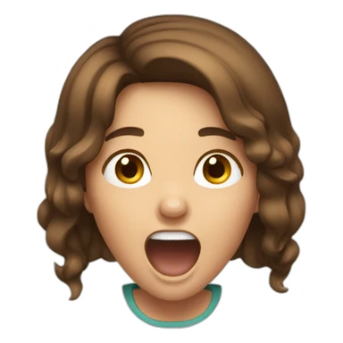 Brown Hair Girl Screaming sticker
