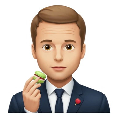 Macron eating macaron sticker