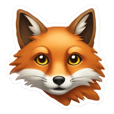 Sticker on a transparent background in the style of a drawing. The size is 512 by 512.The theme is autumn. The sticker colors are brown, orange, yellow, black, white. A fox is depicted, which is curled up. sticker