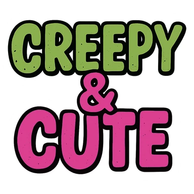 Creepy and cute text sticker