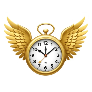 A CLOCK WIHT WINGS MID FLIGHT sticker
