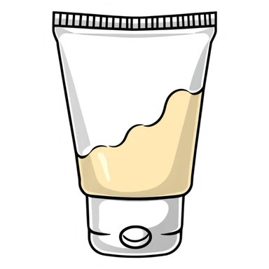 crumpled empty hand cream tube, flattened and wrinkled, cap on, no cream left sticker