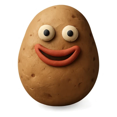 smiling potato tuber with mouth and eyes sticker