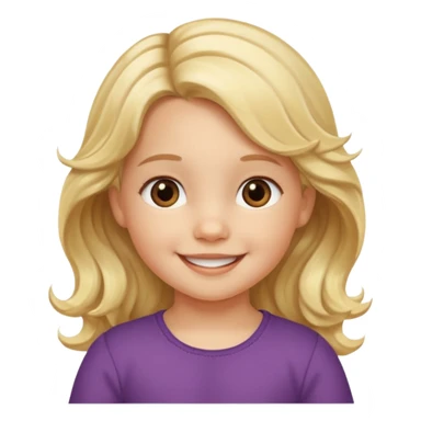 3yr old girl wavy long blond hair brown eyes  sticker