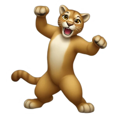 woman mountain lion dancing sticker