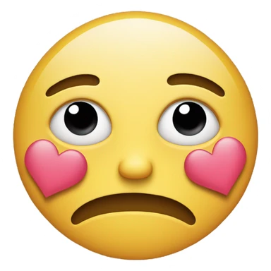 sad face with heart shaped hands  sticker