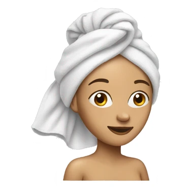 Woman holding a cell phone and wearing a towel on her head  sticker